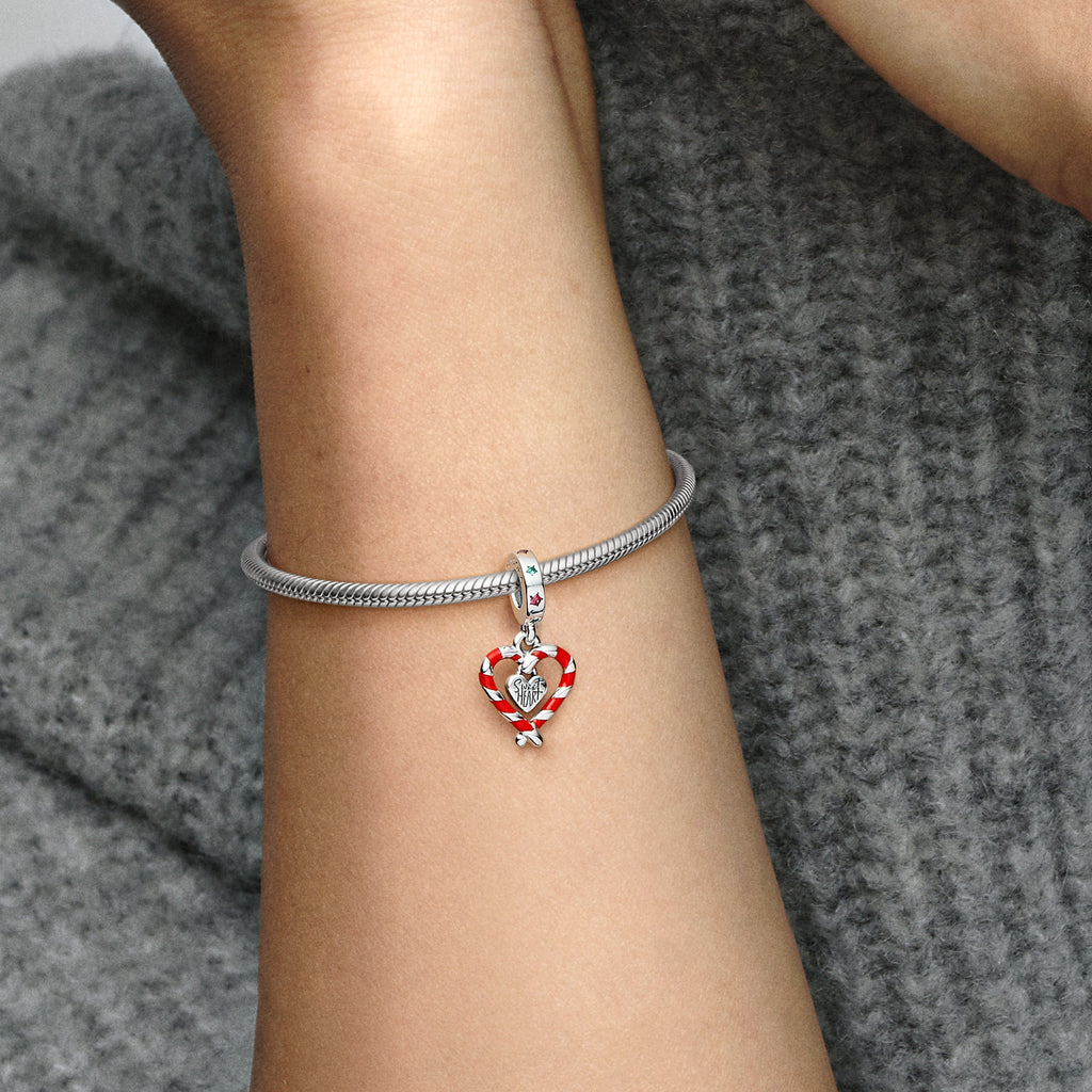 Pandora Double Candy Cane Heart Christmas Dangle Charm - Product image 4