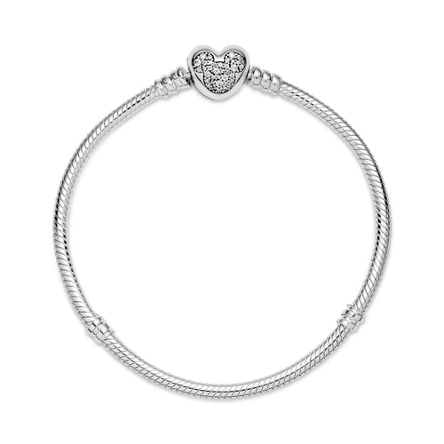 Disney Pandora Moments Mickey Mouse Heart Clasp Snake Chain Bracelet - Product image 2